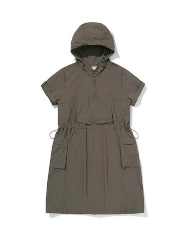 W 카고 아노락 원피스_Dark Grey