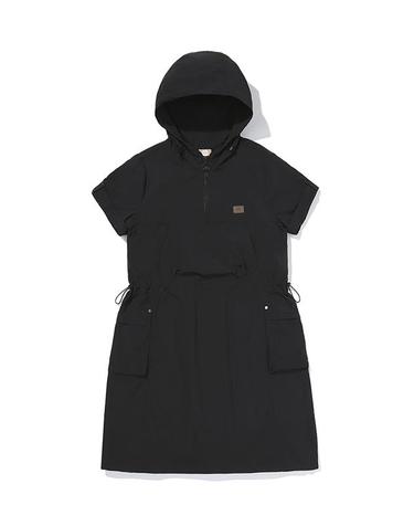 W 카고 아노락 원피스_Black