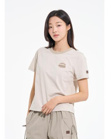 여성 데저트 폴리콧 티셔츠 크림