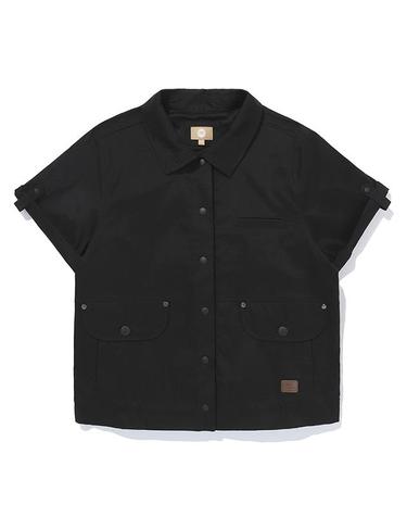 W 스트링 반팔 셔츠_Black