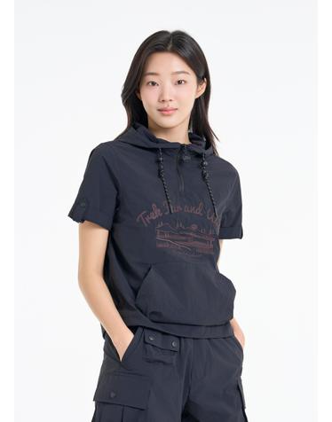 여성 네이쳐 하프 아노락 블랙