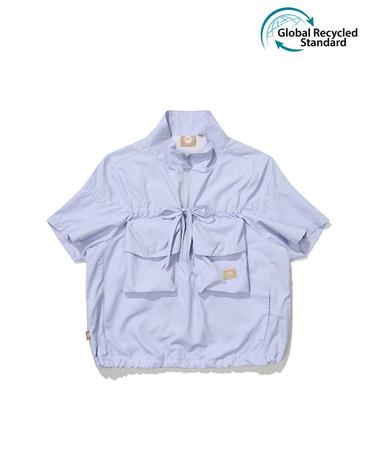 W 유틸리티 크롭 반팔 아노락_Lilac