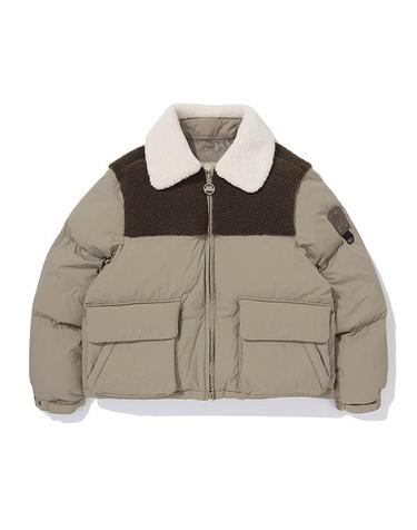 W 보블 카라 푸퍼_Dark Beige