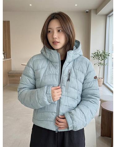 여성 구벨 패커블 경량 구스 라이트블루