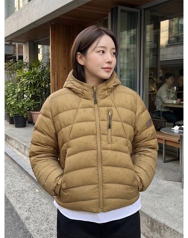 여성 구벨 패커블 경량 구스 머스타드