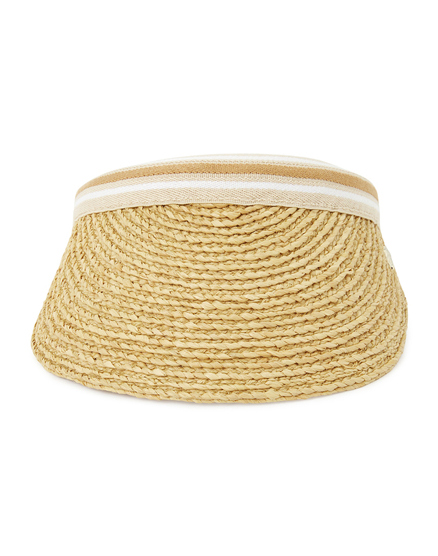 헬렌카민스키 26FW 헬렌카민스키 비앙카 8 바이저 HAT52203 NATURAL NOUGAT STRIPE 착용컷