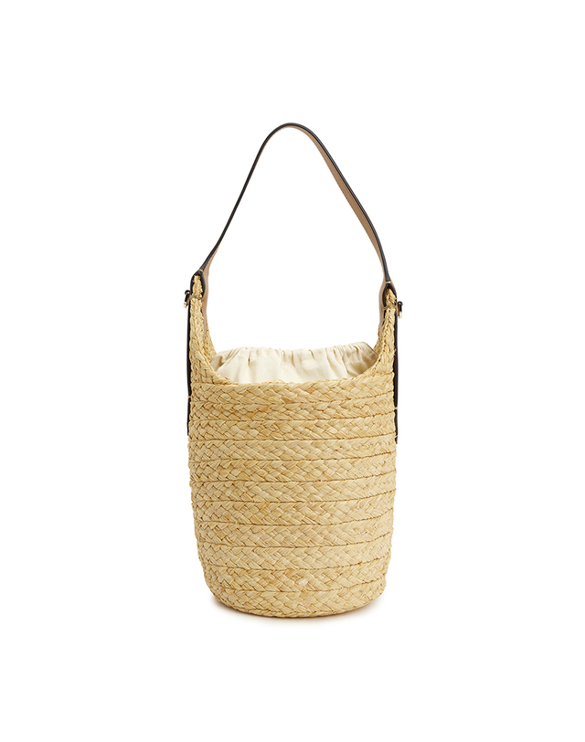 헬렌카민스키 26FW 헬렌카민스키 니시다 라피아 여성 버킷백 BAG51961 NATURAL CARAMEL 착용컷