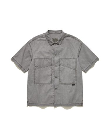 피그먼트 포켓 반팔 셔츠 (GREY)