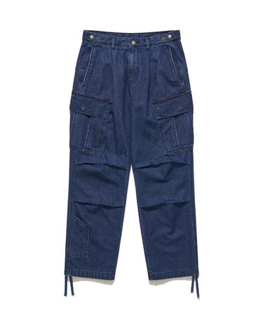 데님 세미 와이드 카고팬츠 (BLUE)