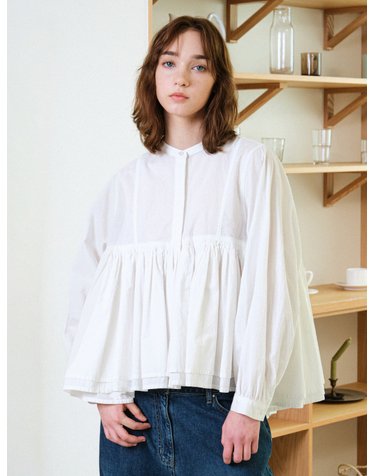 여성 레이어 블룸 셔츠 (WHITE)