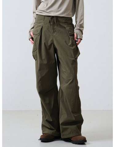 여성 카고 와이드 팬츠 (KHAKI)