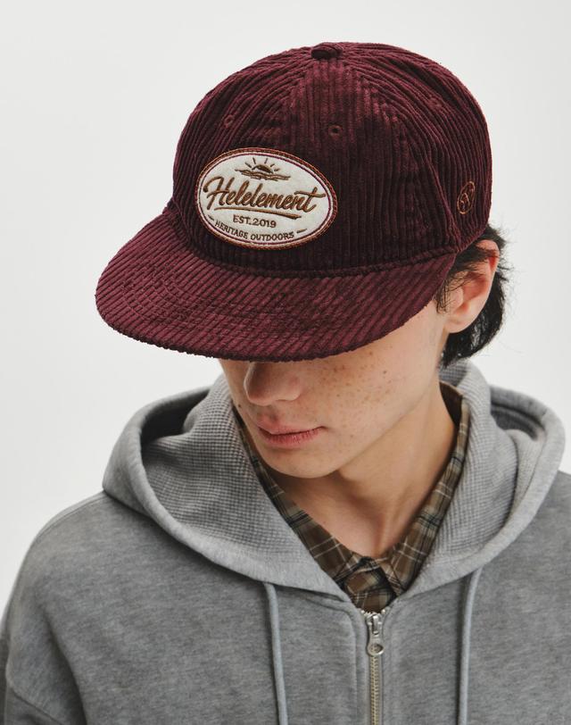 힐리먼트 빈티지 코듀로이 와펜 스냅백 (BURGUNDY) 착용컷