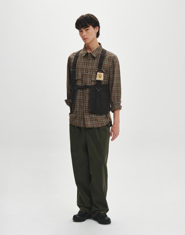힐리먼트 더블 플리트 코튼 팬츠 (D/KHAKI) 착용컷