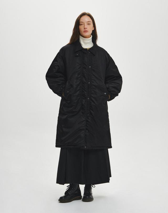 힐리먼트 여성 MA-1 패딩 롱 코트 (BLACK) 착용컷