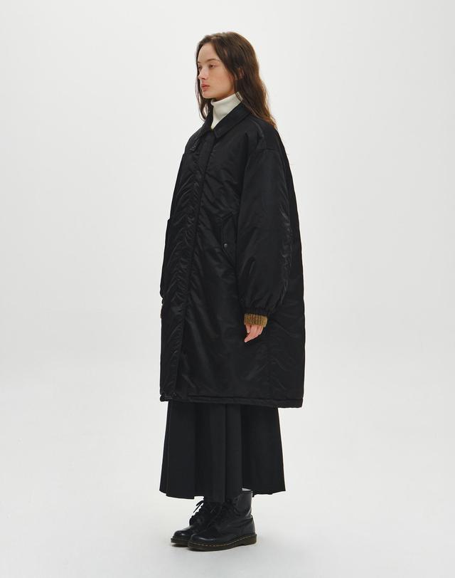힐리먼트 여성 MA-1 패딩 롱 코트 (BLACK) 착용컷