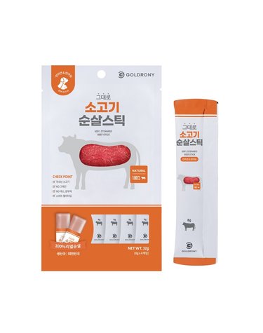 골드로니 그대로 순살스틱 소고기 4개입 강아지 고양이 간식