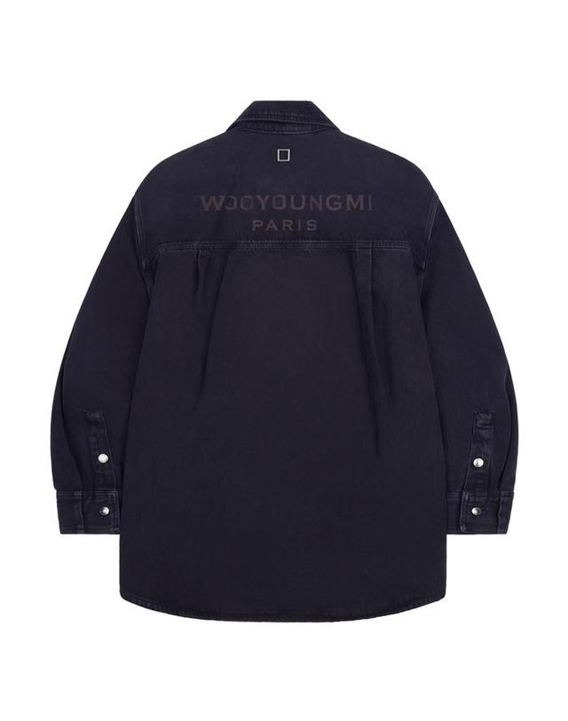 우영미 우영미 W253SH27 986N 틴 워싱 데님 백로고 셔츠 착용컷