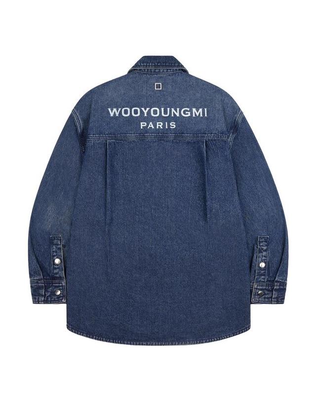 우영미 우영미 W253SH27 988L 코듀로이 데님 백로고 셔츠 착용컷