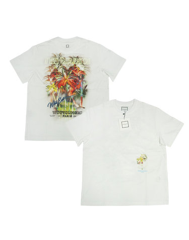 우영미 25SS 야자수 그래픽 반팔 티셔츠 화이트 W251TS04716W