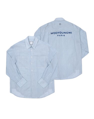 우영미 셔츠 W261SH07 827L 블루 스트라이프 백로고 남성셔츠 당일발송