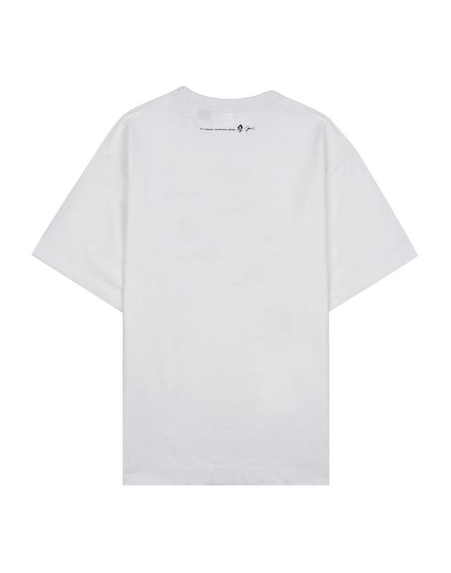 난가 [난가] 남성 하이브리드 로고 티셔츠 NW2411 1G805 C WHT/PINK 착용컷