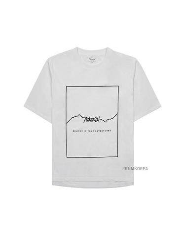 [난가] SS25 남성 프레임 로고 티셔츠 N2500 1M509 A WHT