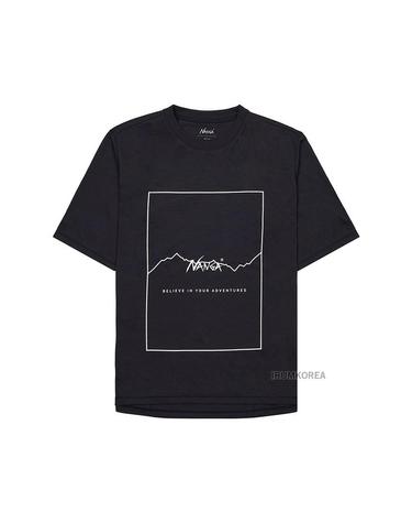 [난가] SS25 남성 프레임 로고 티셔츠 N2500 1M509 A BLK