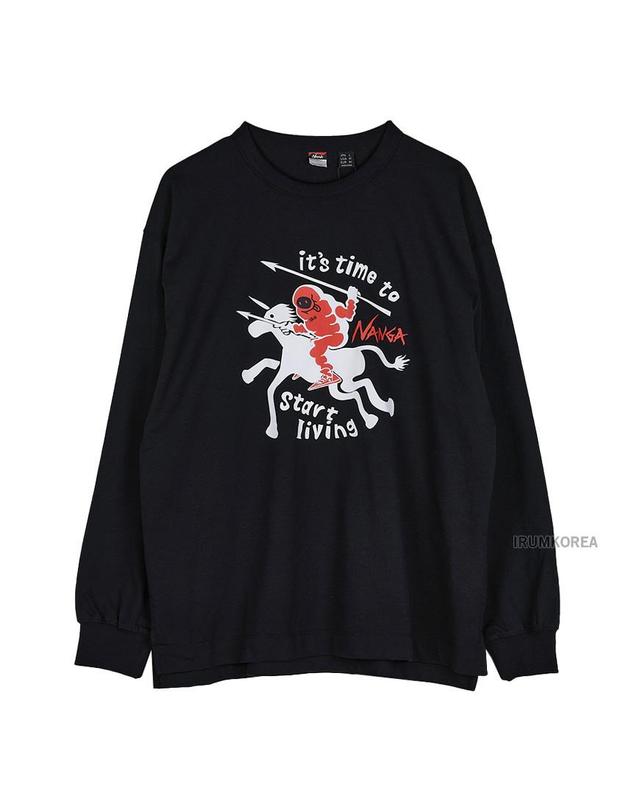난가 [난가] FW25 남성 에코 티셔츠 DM N2530 1L062Z BLK 착용컷