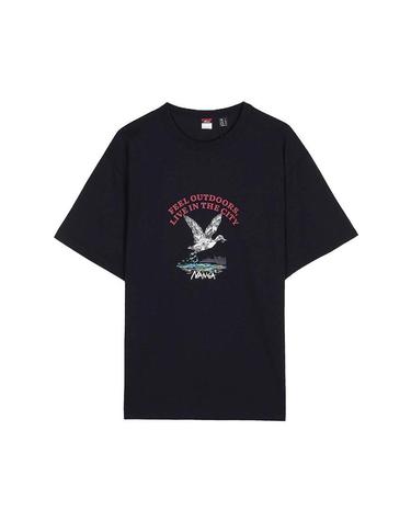 [난가] SS26 남성 덕 빈티지 티셔츠 N2610 1M058Z BLK