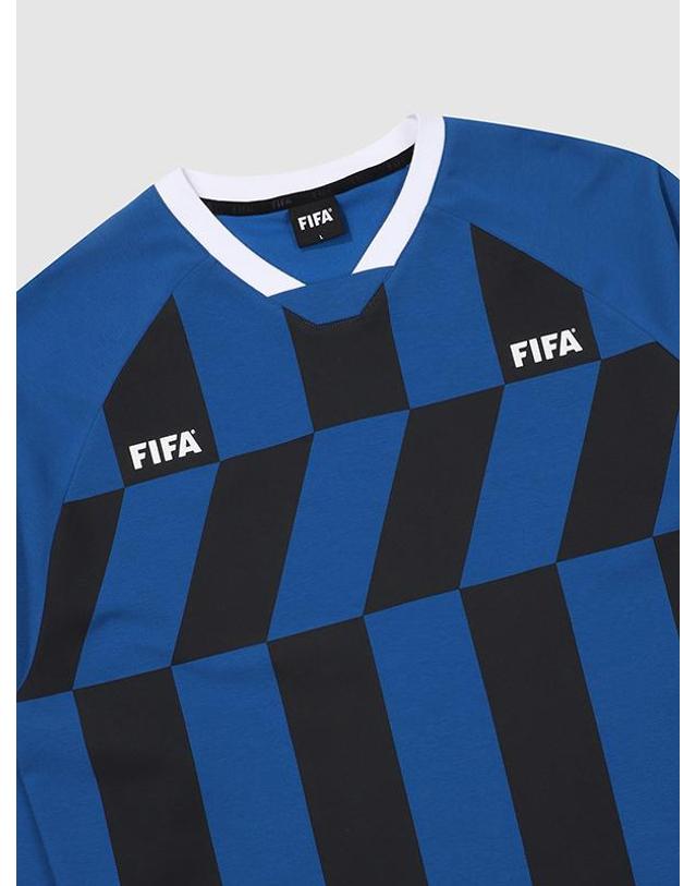 피파1904 [FIFA 1904] 레지스타 스트라이프 티셔츠 블루(FF31TL12U_220) 착용컷