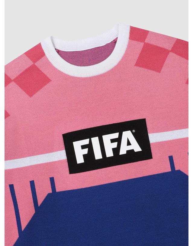 피파1904 [FIFA 1904] 유니폼 모티브 스웨터 핑크(FF31SW32U_540) 착용컷