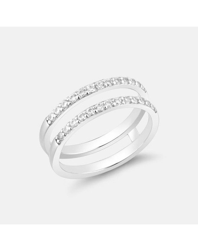 메트로시티 [갤러리아] [메트로시티 주얼리] 디아만테 14K 화이트 반지 A213GR3207W4A 착용컷