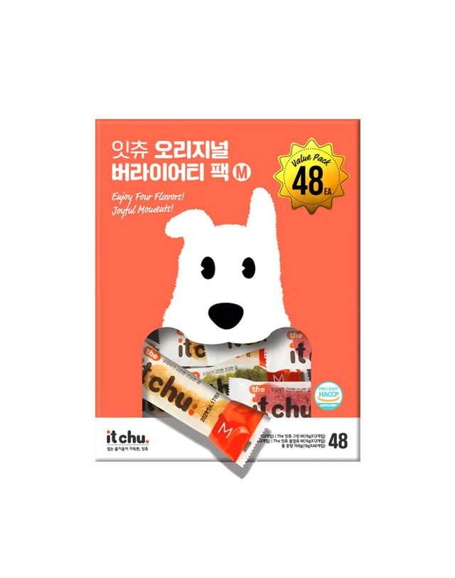 핏펫 잇츄 오리지널 M 버라이어티 팩 48개입 착용컷
