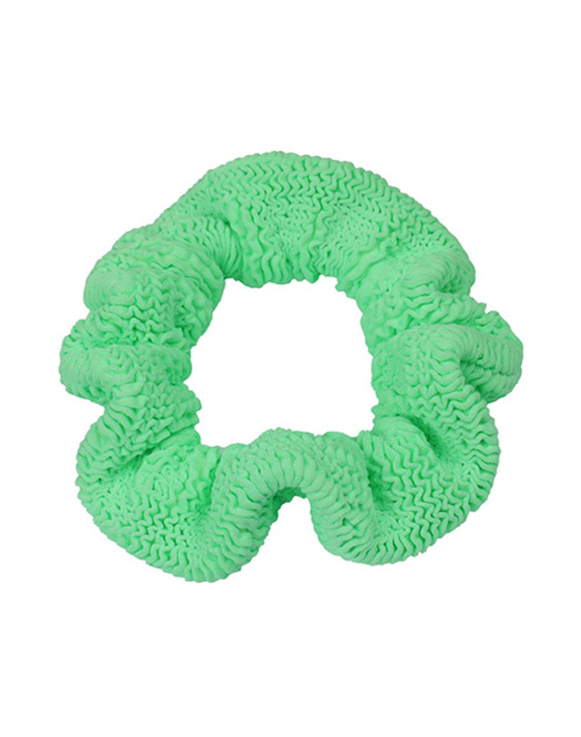 훈자 지 훈자 지 여성 니트 스크런치 라이트퍼플/ 라임 SCRUNCHIE 착용컷