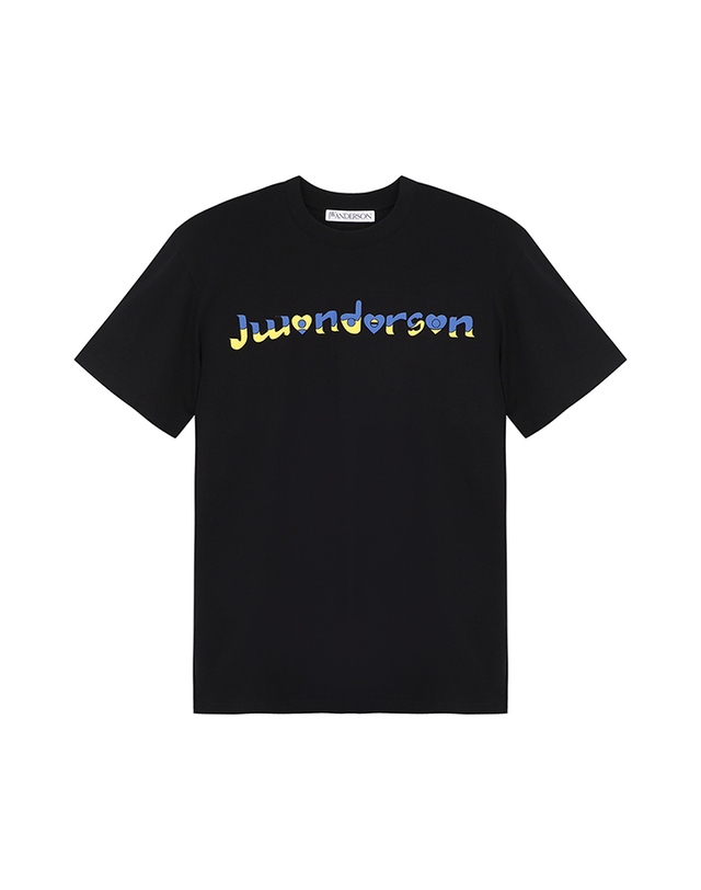 제이더블유앤더슨 JW앤더슨 여성 달려라하니 로고 프린트 반팔 티셔츠 블랙/화이트 JT0116 PG1093 착용컷
