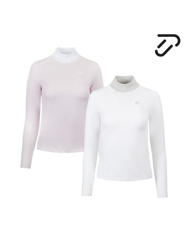 이안폴터디자인 [IJP DESIGN] 이안폴터디자인 여성 베이직 라글란 터틀넥 골프티셔츠 - 3613-201-747 착용컷