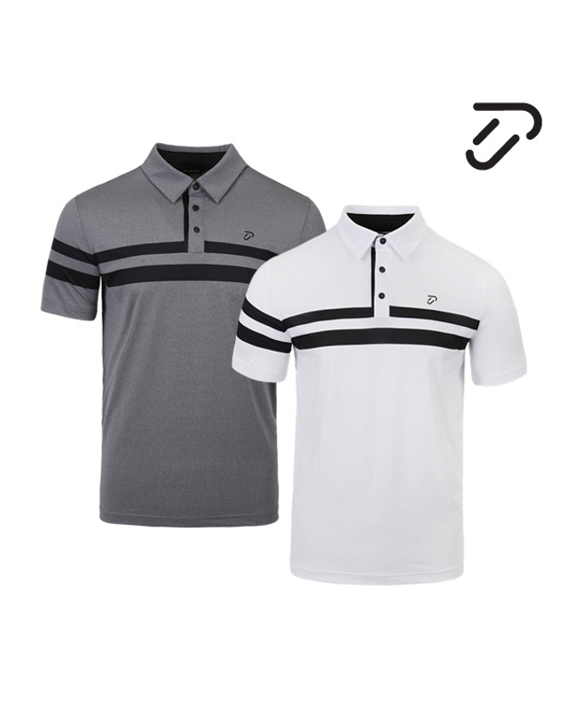 이안폴터디자인 [IJP DESIGN] 이안폴터디자인 남성 스트라이프 반팔티셔츠 - 3622-101-765 착용컷