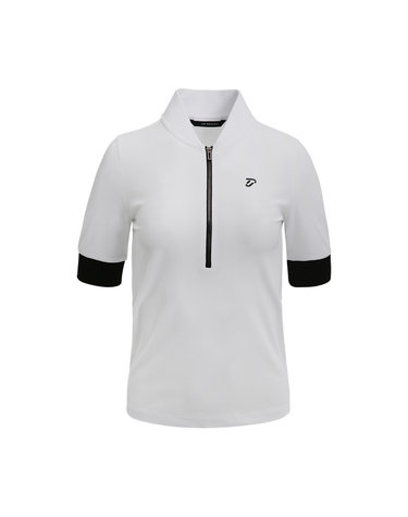 [IJP DESIGN] 이안폴터디자인 여성 와플 반집업 반팔티셔츠 - IPL3MTS866 WH