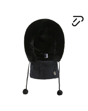 [IJP DESIGN] 이안폴터디자인 여성 니트 후드모자 - IPL3WCP551 BK