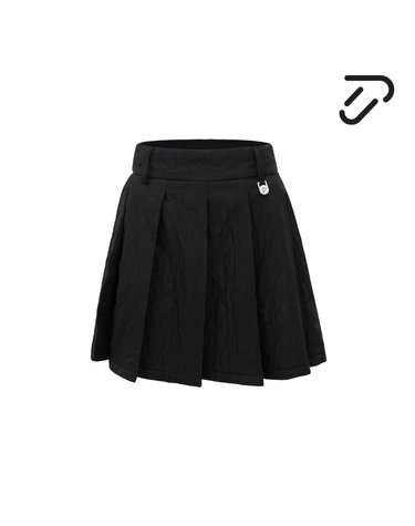 [IJP DESIGN] 이안폴터디자인 여성 패딩 주름 스커트 - IPL4WCU254 BK
