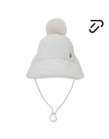 [IJP DESIGN] 이안폴터디자인 여성 퀼팅 패딩 퍼 귀달이 캡 - IPL4WCP172 WH