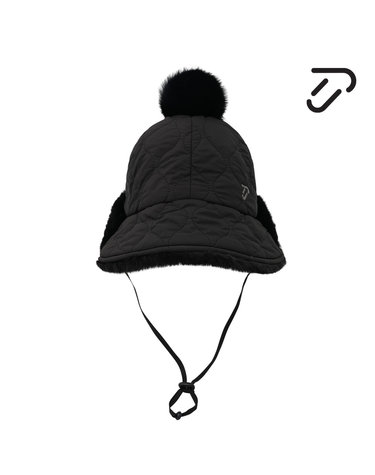 [IJP DESIGN] 이안폴터디자인 여성 퀼팅 패딩 퍼 귀달이 캡 - IPL4WCP172 BK