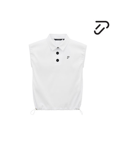 [IJP DESIGN] 이안폴터디자인 여성 레트로 빅버튼 우븐 민소매 - IPL6MTS2276 WH