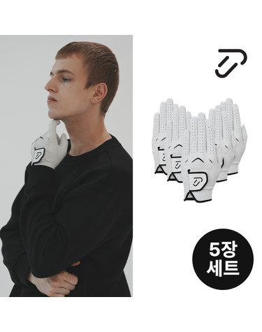 [IJP DESIGN] 이안폴터디자인 천연양피 골프장갑 5장세트 - IPU4AGV957 WH