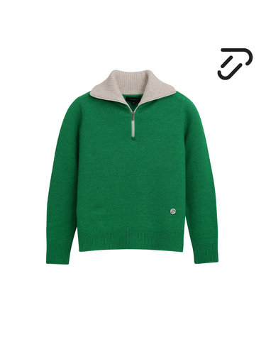 [IJP DESIGN] 이안폴터디자인 여성 배색 하프집업 스웨터 - IPL6WSW2606 GN