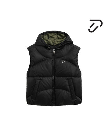 [IJP DESIGN] 이안폴터디자인 여성 후드탈부착 덕다운 베스트-IPL6WWV2602 BK