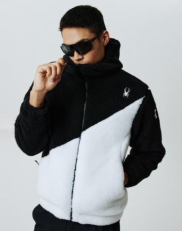 [스파이더] 공용 유로스포츠 플리스 패딩 후드 집업 자켓 SPIWCNJK222UWHT