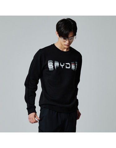 [스파이더] 공용 스머지 레터링 로고 기모 맨투맨 티셔츠 SPJPCNRL311UBLK