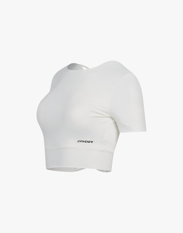 [스파이더] 여성 캡 내장 크롭탑 SPJFCNRS252WWHT