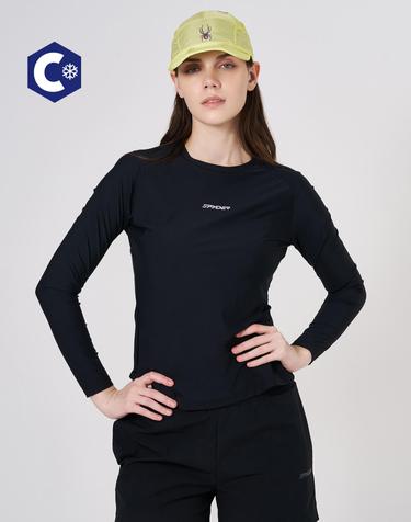 [스파이더] 여성 프로웹쿨 워터스포츠 래쉬가드 레귤러 핏 SPKMCNRL371WBLK